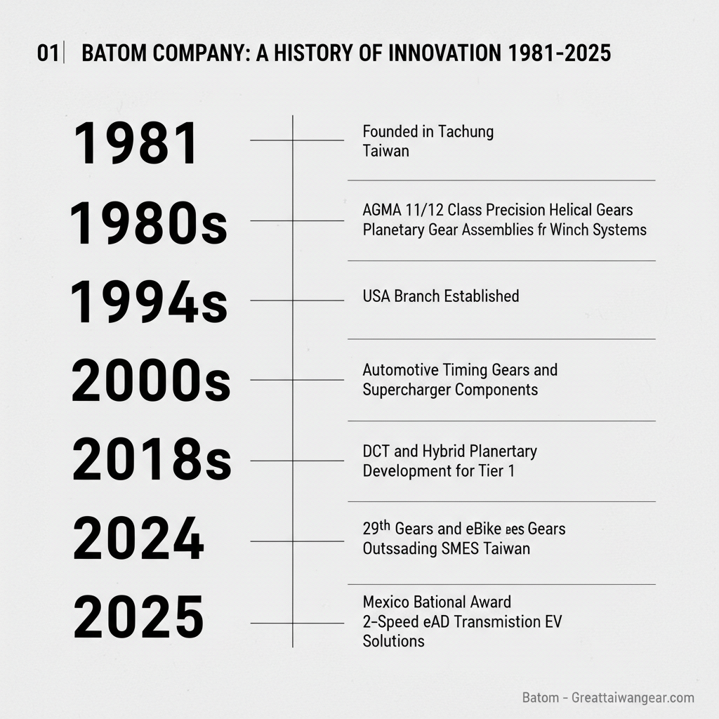 Batom company timeline: 1981 founding through global expansion