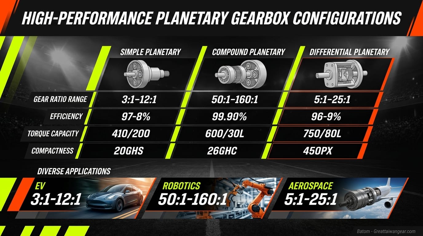 Planetary gearbox application comparison