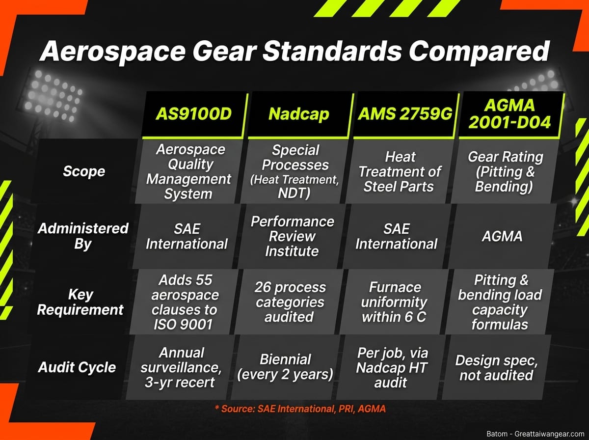 Aerospace gear supplier qualification timeline — 6 stages from RFQ to production release