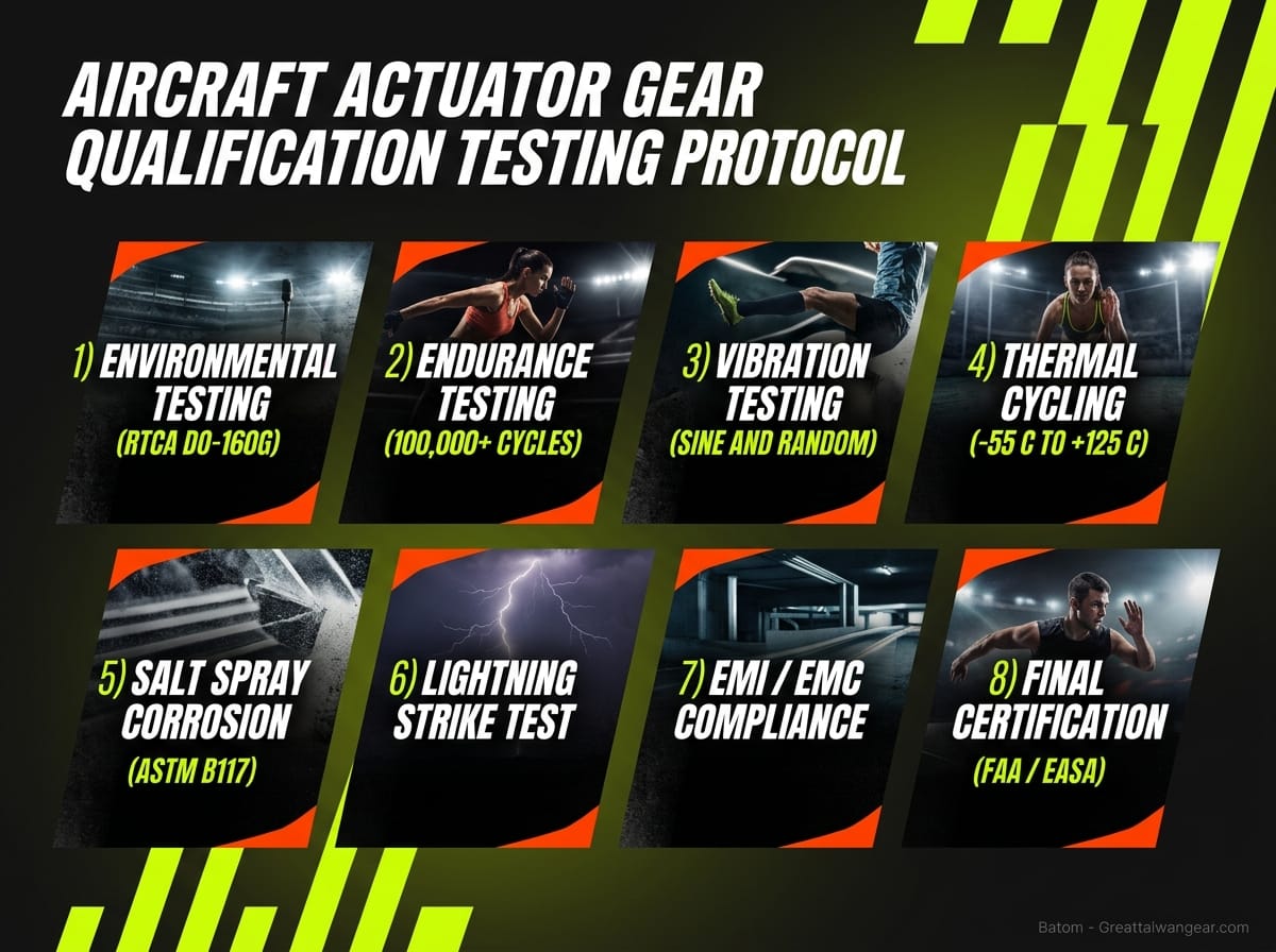 Actuator gear qualification and testing workflow