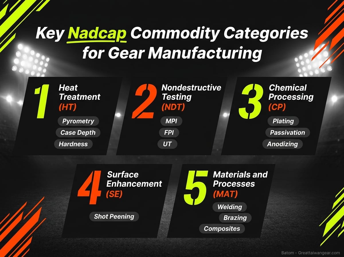 Nadcap certification categories for gear manufacturing