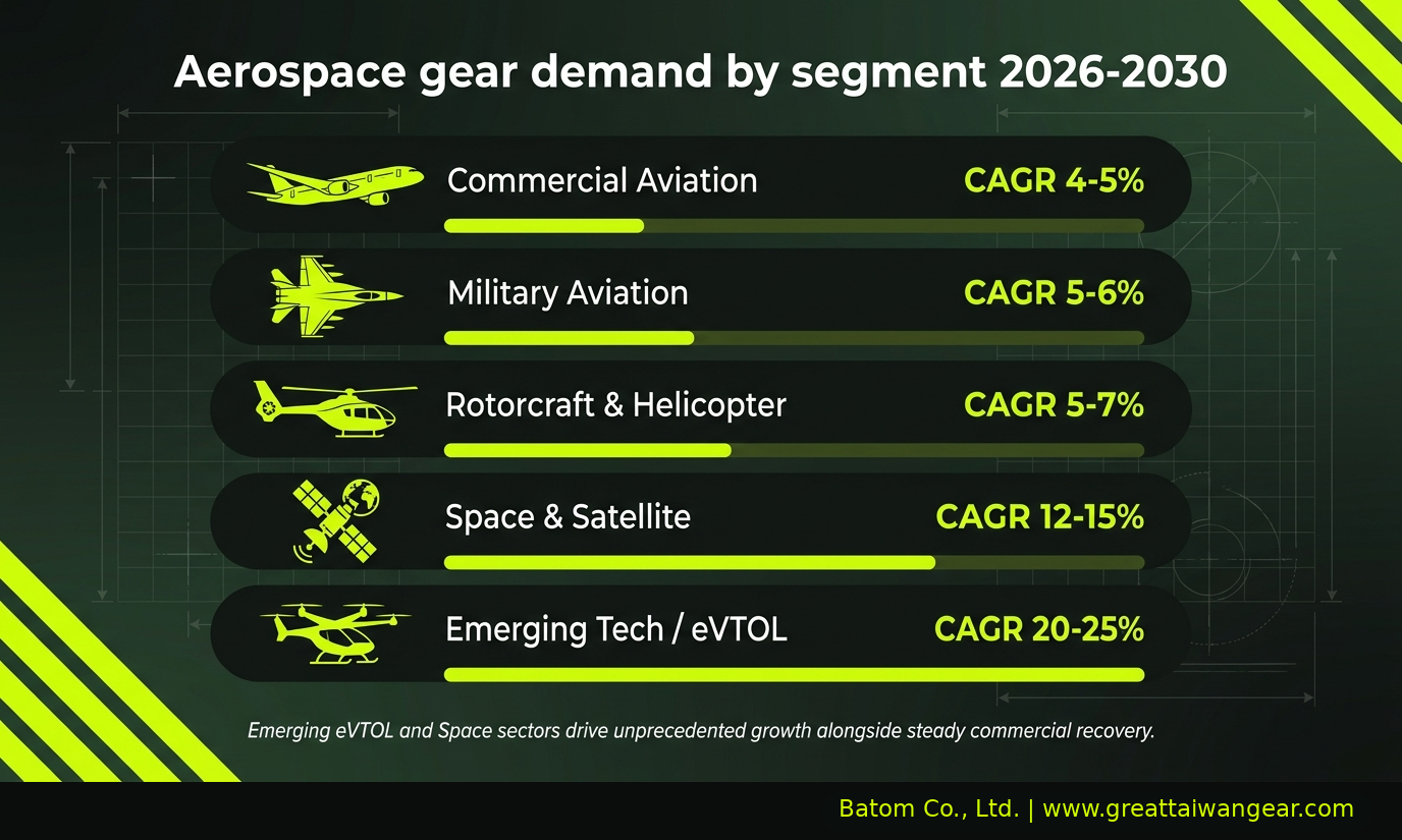 Aerospace gear demand by segment 2026-2030