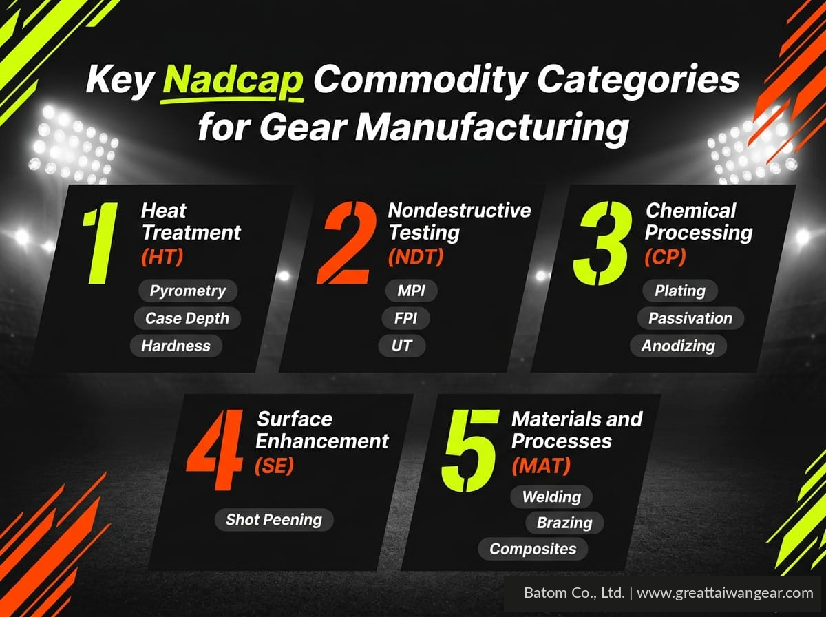 Nadcap certification categories for gear manufacturing