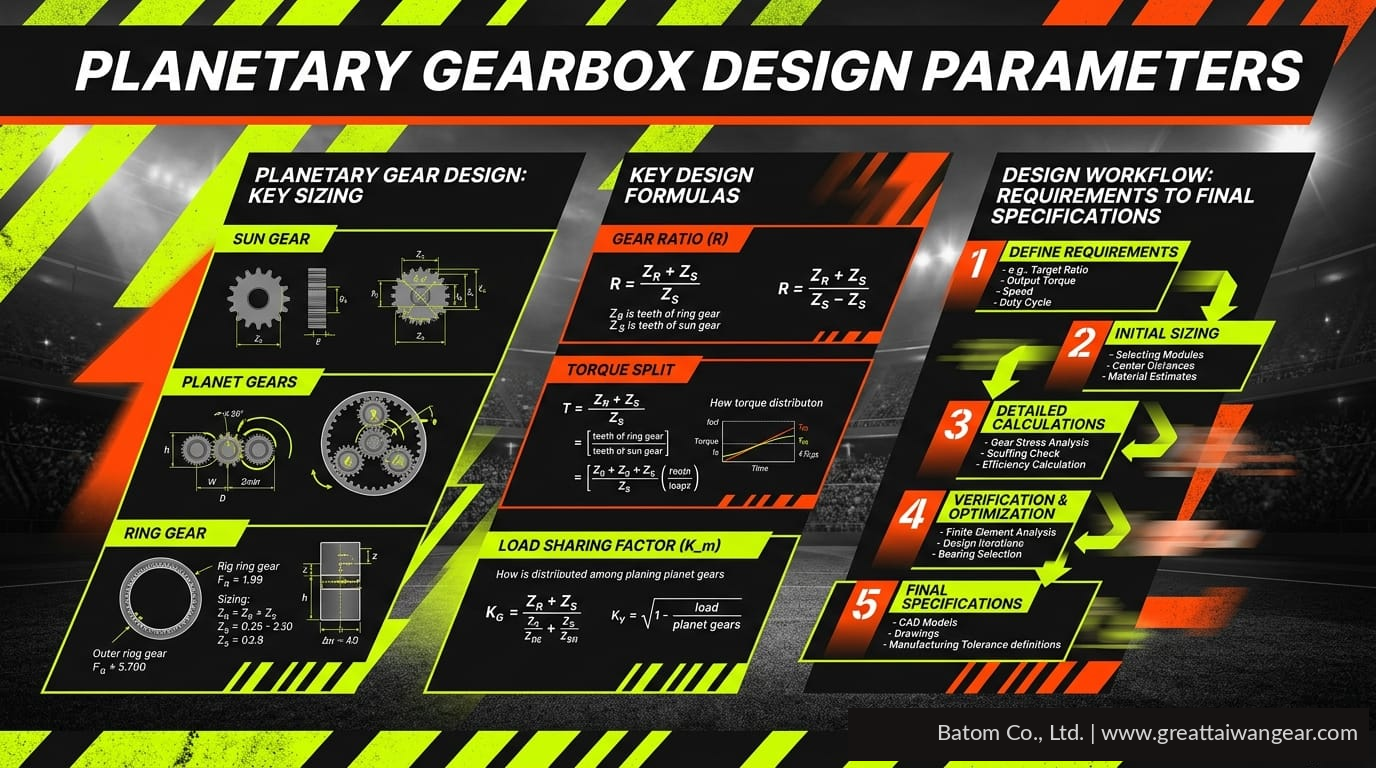 Planetary gearbox design parameter comparison across applications