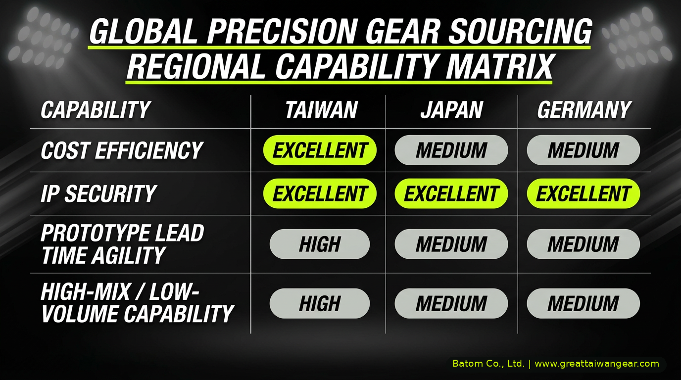 Global precision gear sourcing: regional capability matrix
