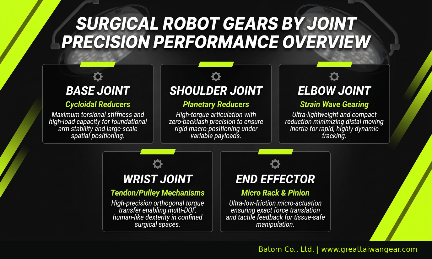 Surgical robot gear types by joint: precision performance overview